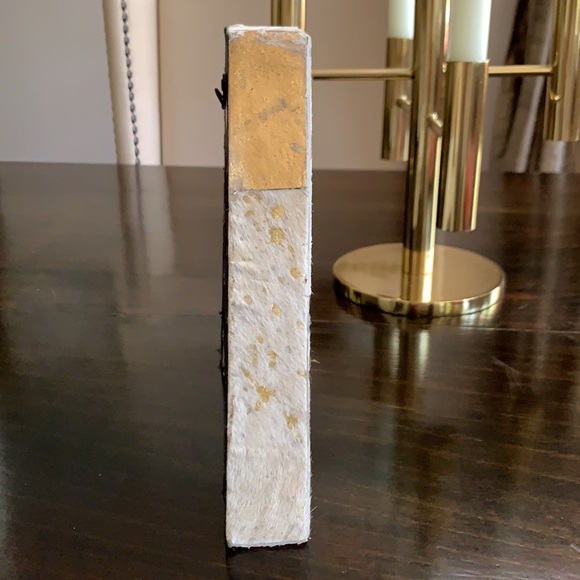 Letter A Gold and Cream Haircalf Wall Art or Desk/Table/ Shelf Decor - Picture 5 of 9